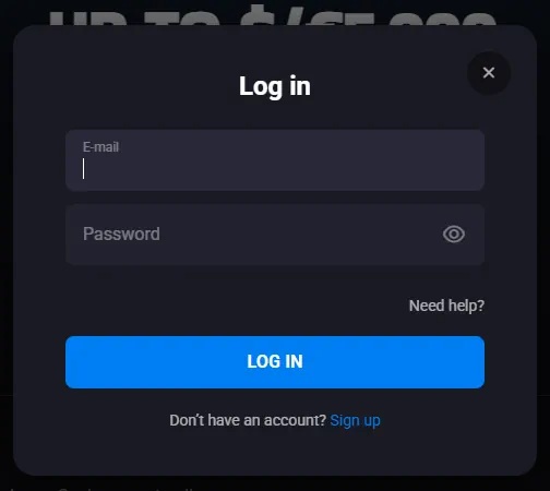 Interfaccia di accesso sicura dell'account Luckyvibe per i giocatori esistenti